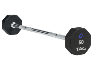 8-Sided Virgin Rubber Fixed Barbell with Straight Bar