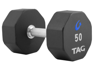 8-SIDED PRO-STYLE RUBBER DUMBELLS